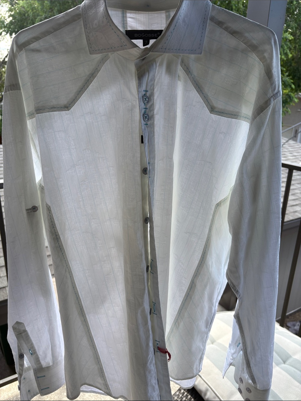 BOSSORSE White Lightweight Shirt Jacket